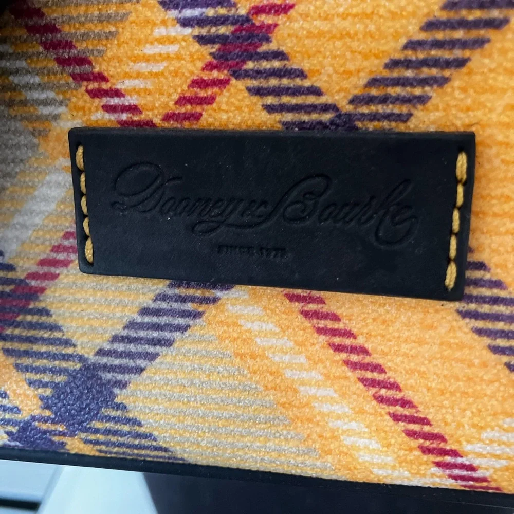 VTG Dooney & Bourke Tartan Collection Victoria Yellow Bucket Crossbody Like New - Picture 9 of 9